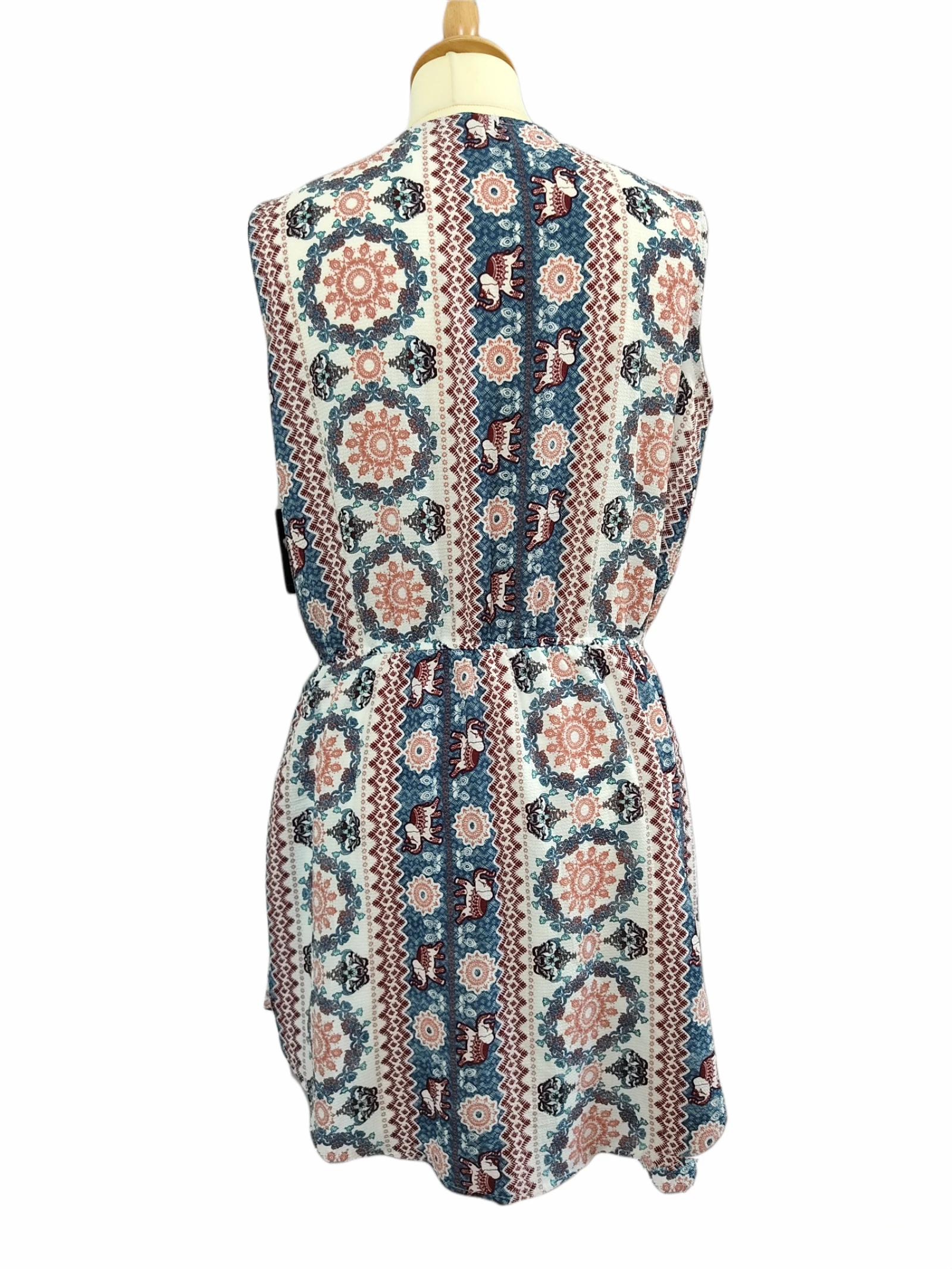 Robe été mi-longue large 40 L - motifs élephants indien - Neuve avec étiquette – photo 5